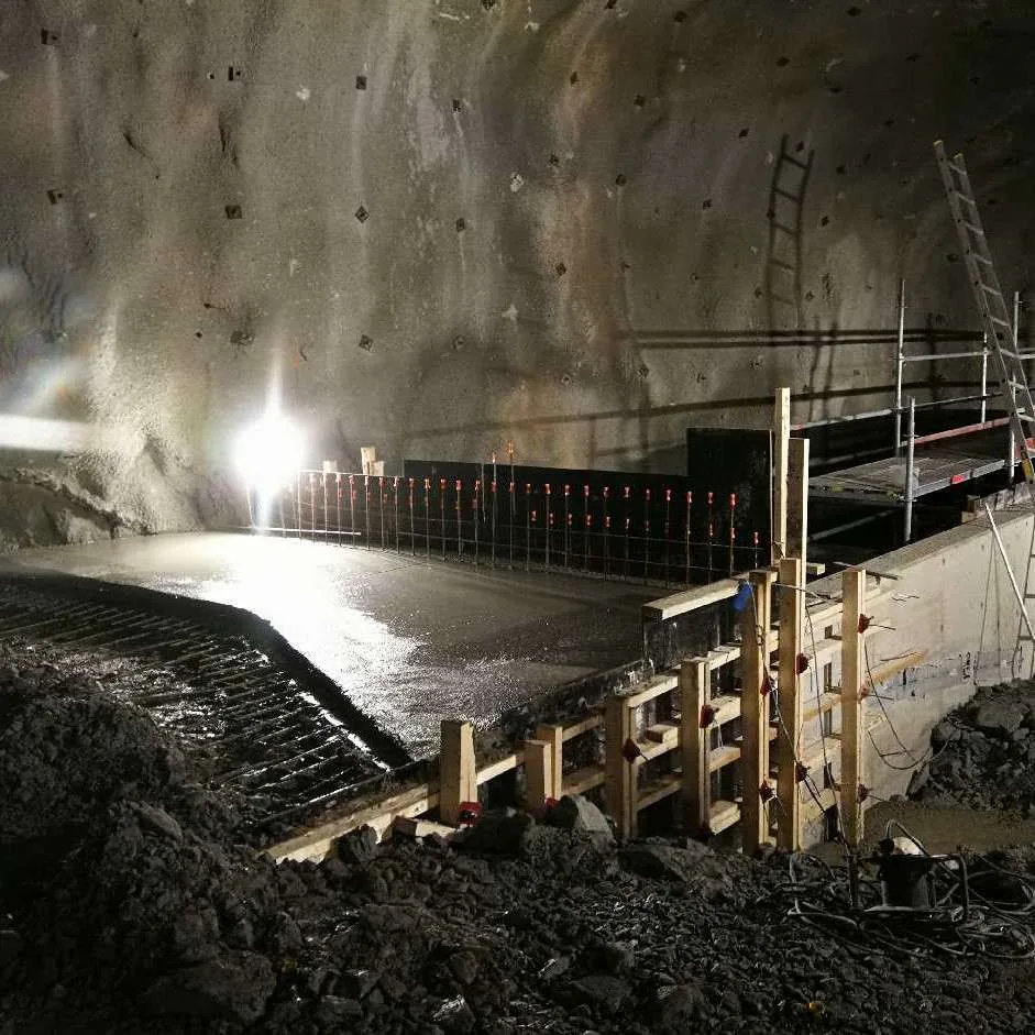 Betonggjutning och formsättning i bergrum, projekt i Luleå